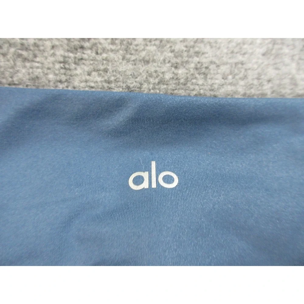Alo Yoga Capri Pants Womens M Blue Colorblock High Rise Leggings Athletic Gym